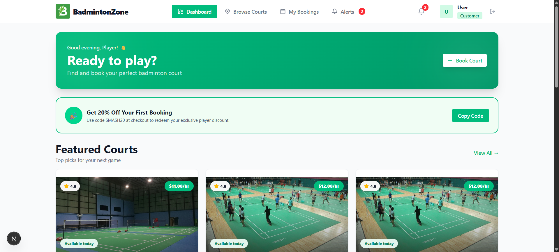 Badminton Booking System