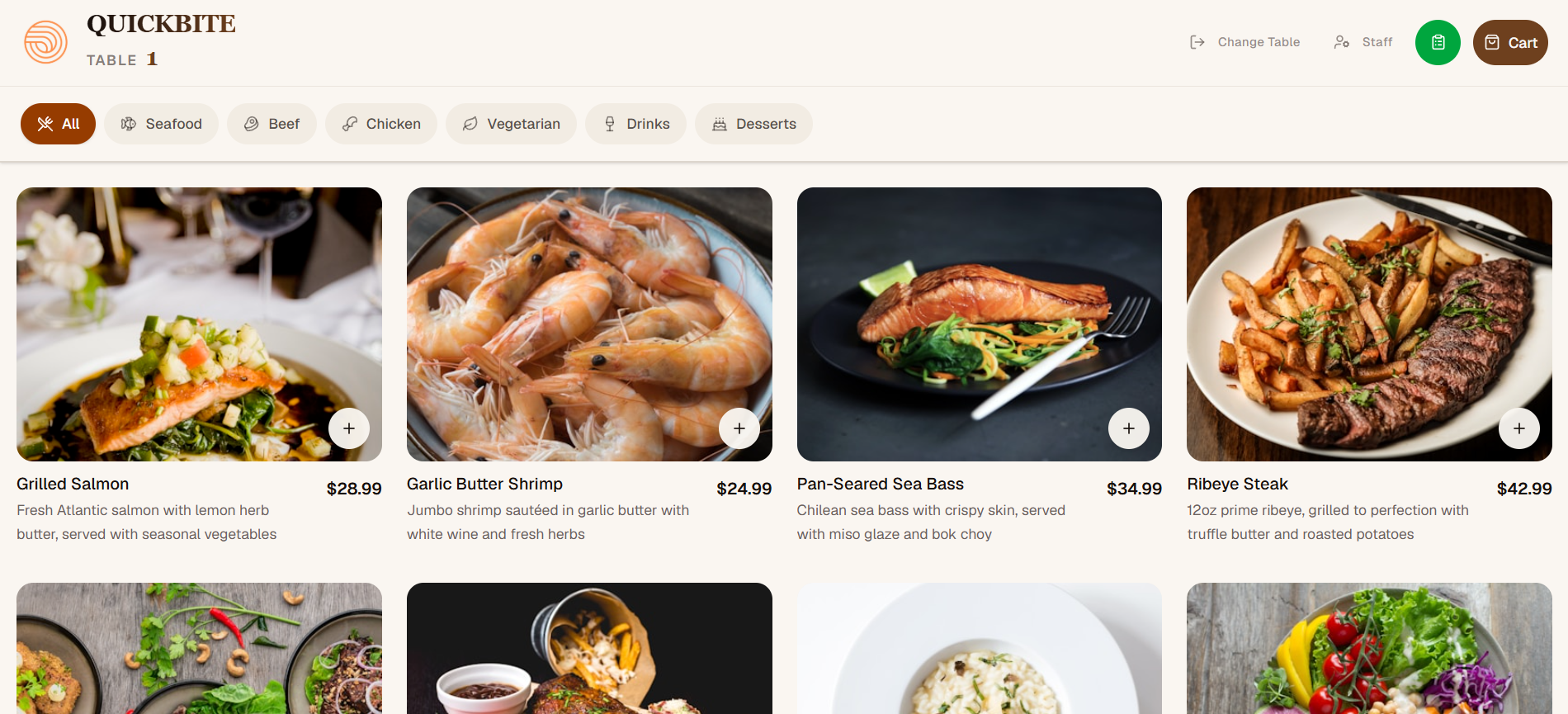 QUICKBITE - Restaurant Ordering System